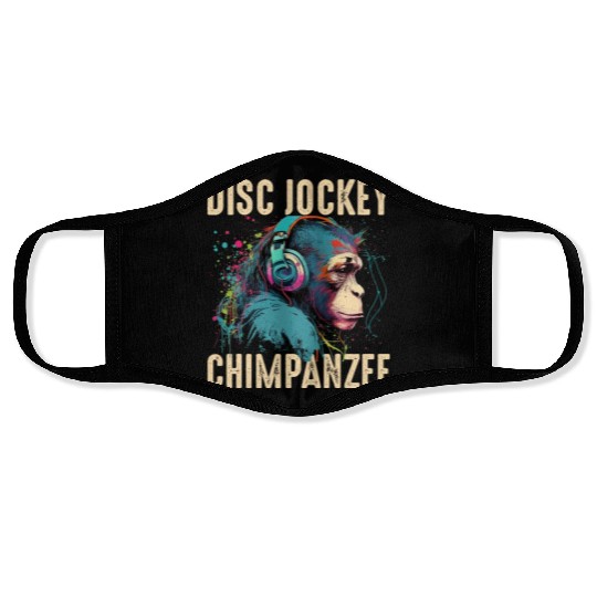 Disc Jockey Chimpanzee Face Masks