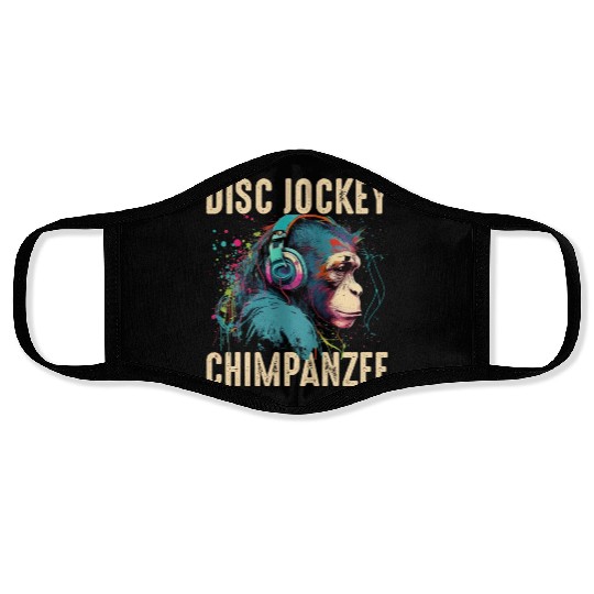 Disc Jockey Chimpanzee Face Masks