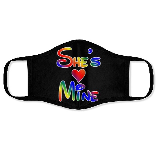 LGBT Pride I'm Her She's Mine Lesbian Couple Love Face Masks