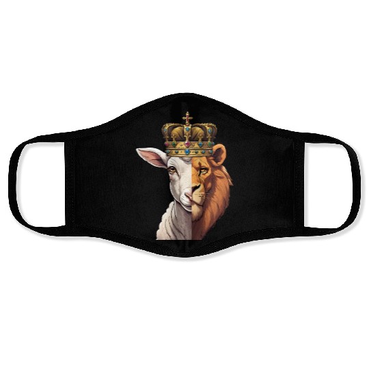 Lion, Lamb, King Face Masks
