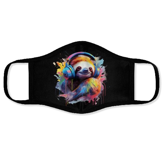 Sloth DJ Face Masks
