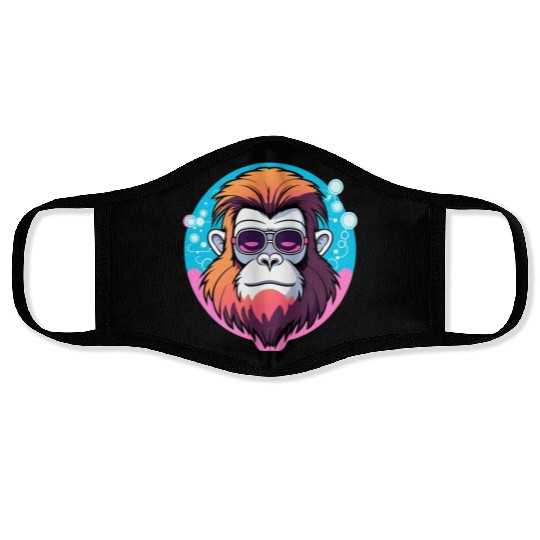 Ape Monkey Illustration Face Masks