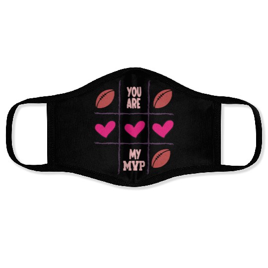 Tic Tac Toe Valentine American football Face Masks