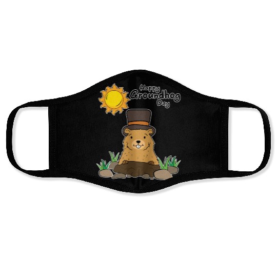 Happy Groundhog Day Animal Groundhog Spirit Rodent Face Masks