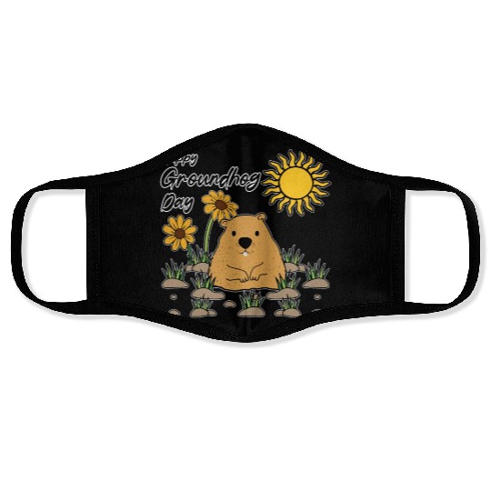 Happy Groundhog Day Animal Spirit Rodent Face Masks
