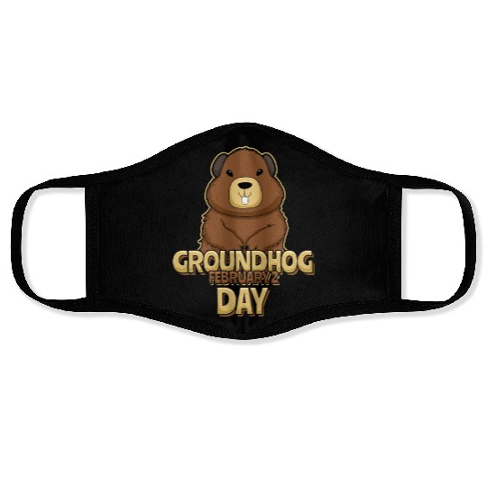 Groundhog Day Day February 2 Cute Kawaii Face Masks
