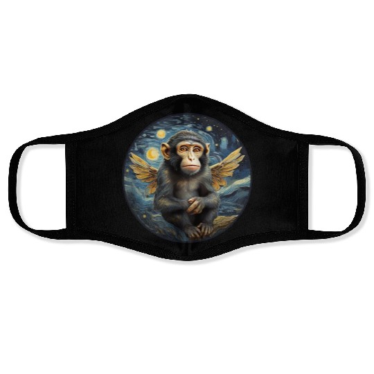 monkey with wings Face Masks