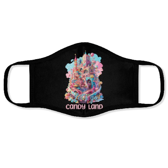 Let's Go Candy Land Graphic Face Masks