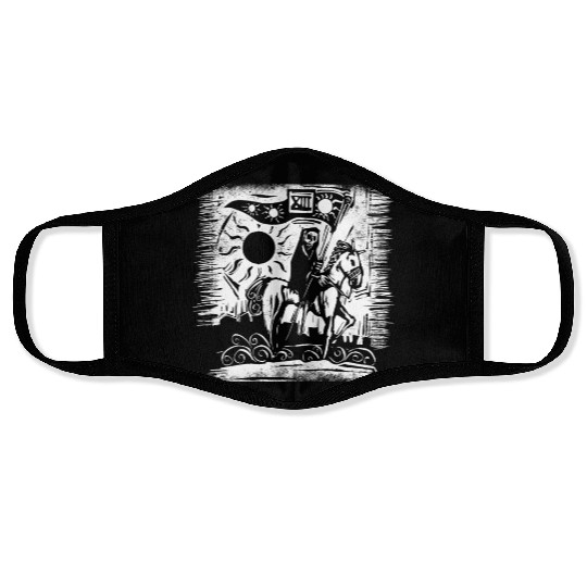 Tarot Death Card Blackcraft Face Masks