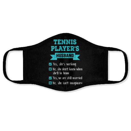 Tennis Player's Husband Checklist Awesome Gift Face Masks