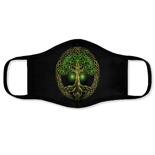 St Patricks Day Celtic Knot Tree Irish Gaelic Face Masks