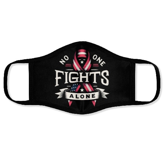 No One Fights Alone US Family Veteran Awareness Face Masks