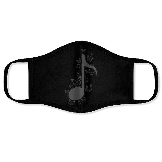 Music Note with Butterflies Music Face Masks