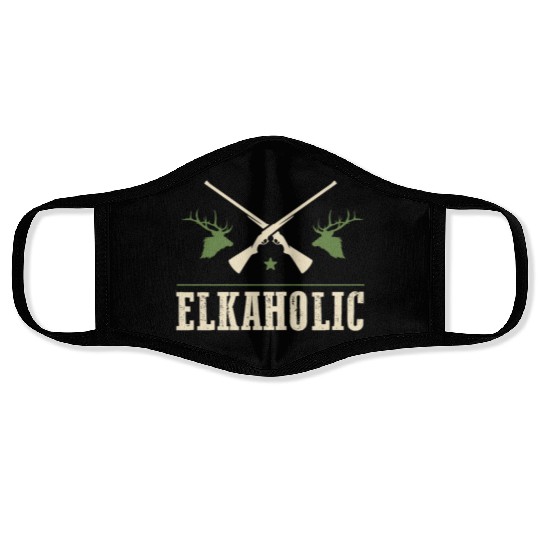 Elk Hunting Elkaholic Hunters Face Masks