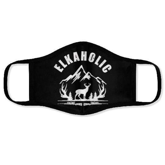 Elk Hunting Elkaholic Hunters Face Masks