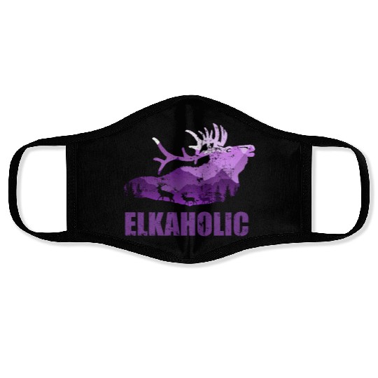 Elk Hunting Elkaholic Hunters Face Masks
