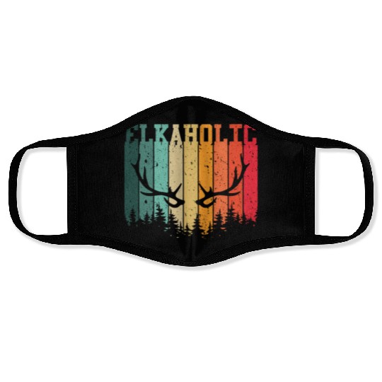 Elk Hunting Elkaholic Hunters Face Masks