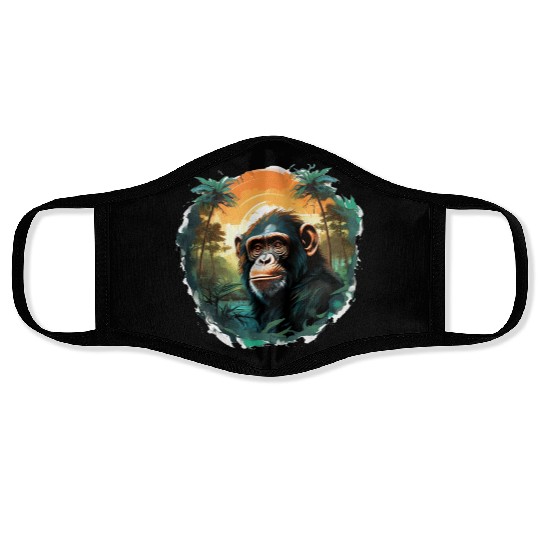 Happy monkey Face Masks