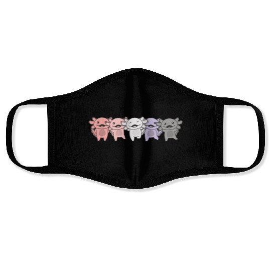Cupioromantic Flag Pride Lgbtq Axolotl Face Masks