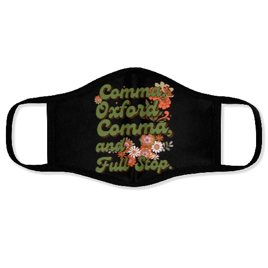 Oxford comma. For grammar students and teachers Face Masks