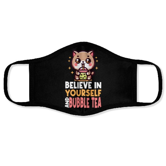 Kawaii Cat Bubble Tea Boba Drink Korean Asian Face Masks