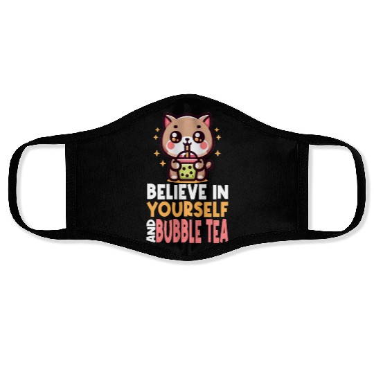 Kawaii Cat Bubble Tea Boba Drink Korean Asian Face Masks