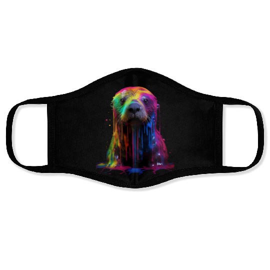 Rainbow Sea Otter Face Masks