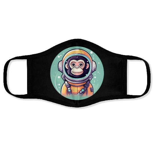 Monkey Ape Astronaut Illustration Face Masks