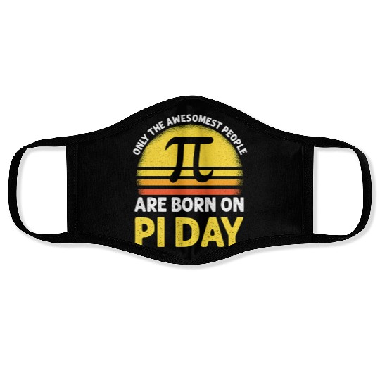 Born on Pi Day Birthday Decorations Happy 14 March Face Masks