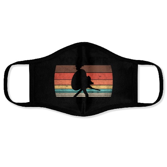 Voyager 1977 Retro Space Probe Mission Face Masks