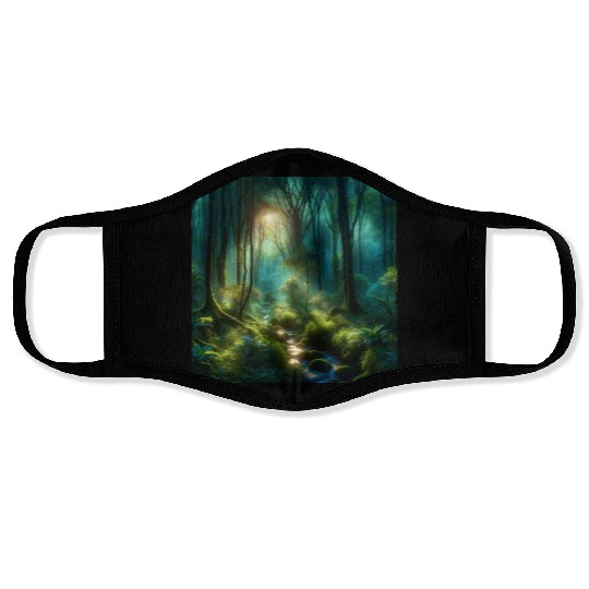 Twilight Enchantment A Mystical Forest Scene Face Masks
