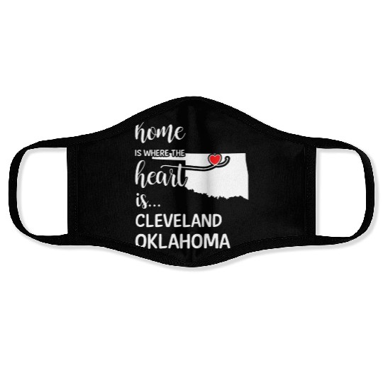 Cleveland County Oklahoma Is Where My Heart Is Face Masks