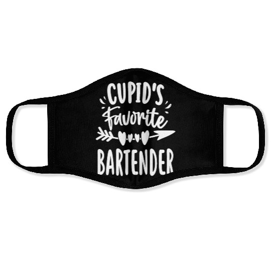 Cupid's Favorite Bartender Valentines Day Matching Face Masks