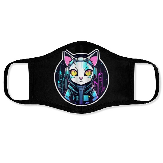 Cyberpunk Cat Face Masks