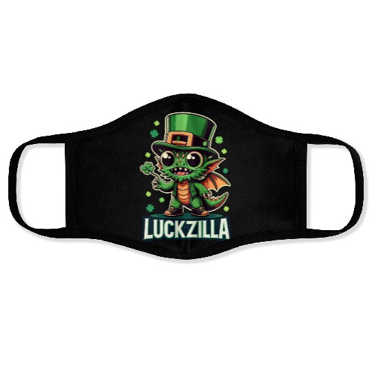 Luckzilla St. Paddy's Day Dragon Face Masks