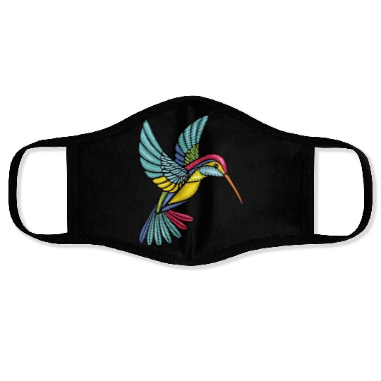 Colourful Hummingbird, Sweet and Elegant Style Face Masks
