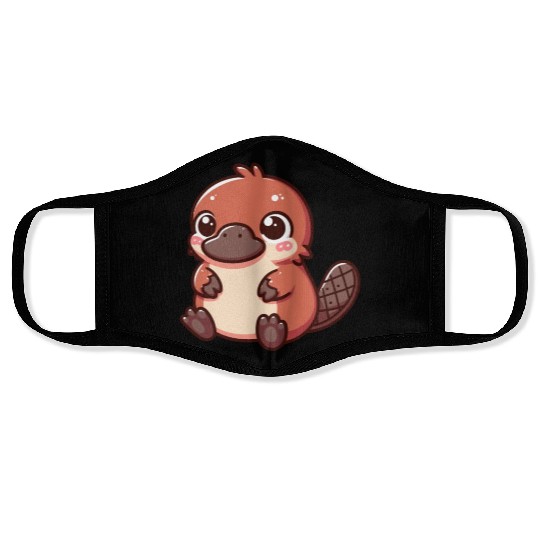 Playful Platypus Cartoon Face Masks