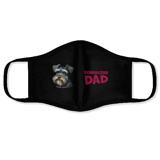 Schnauzer Dad Face Masks