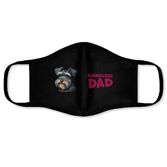 Schnauzer Dad Face Masks