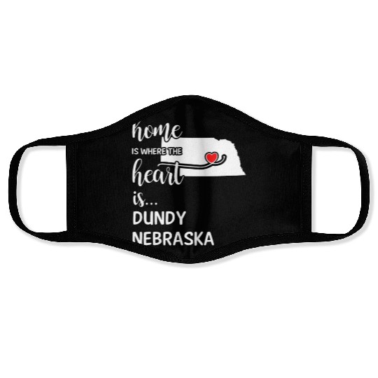 Dundy County Nebraska Is Where My Heart Is Gift Face Masks