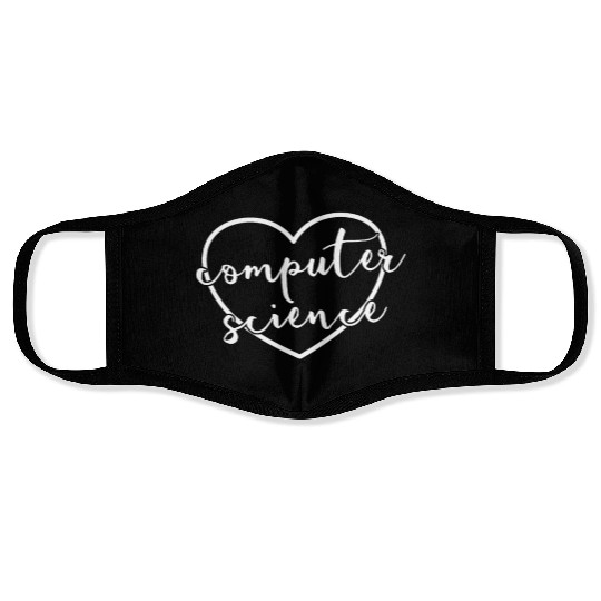 Computer Science Heart Computer Science Teacher Face Masks