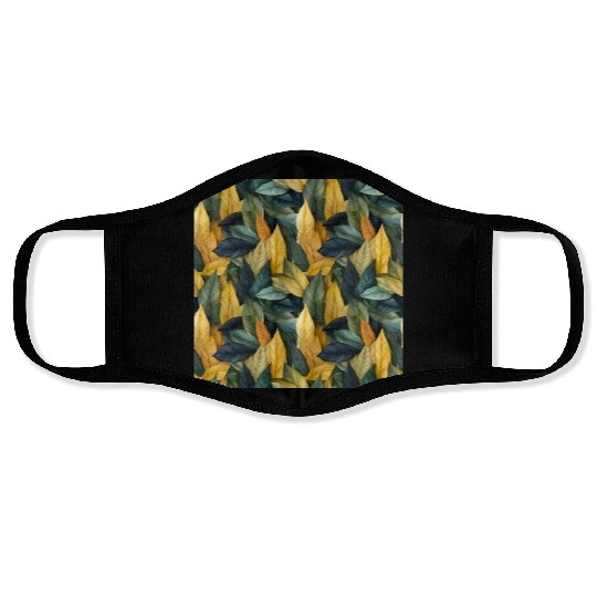 Autumn Leaves Pattern Face Masks