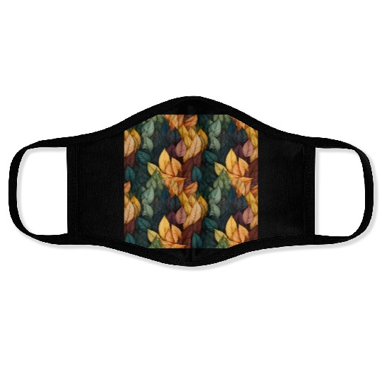 Colorful Fall Leaves Pattern Face Masks