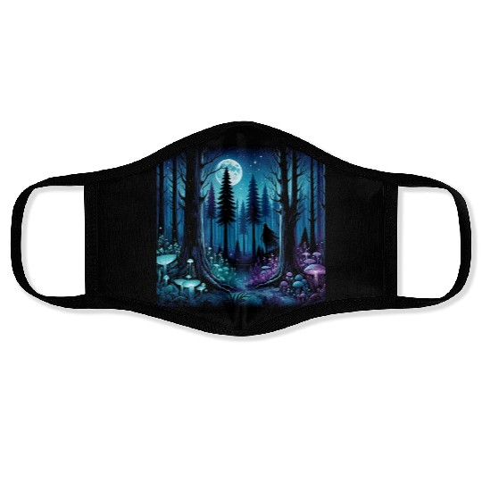 Mystic Moonlit Enchanted Forest Face Masks