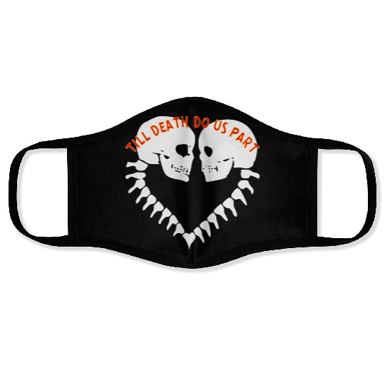 Skulls Till Death Do Us Part Heart © Face Masks