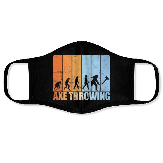 Axe throwing evolution hatchet throwing retro Pre Face Masks