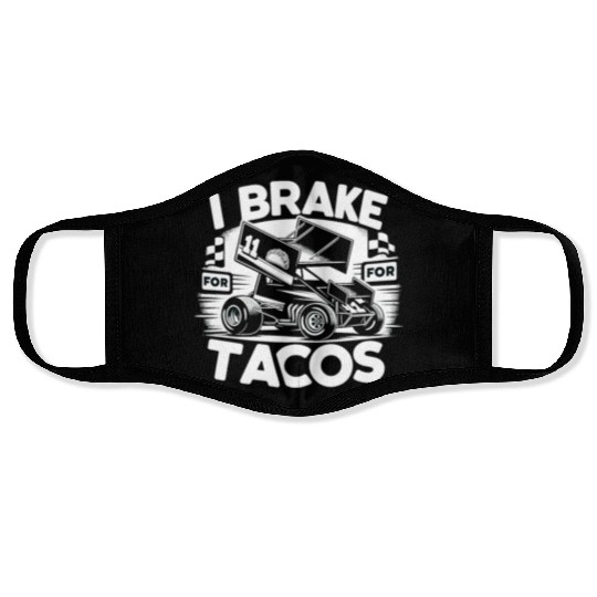 Sprint Car Mom Dirt Track Racing Racing Race Day Face Masks