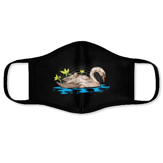 Mother Child Swan Zookeeper Gift Face Masks