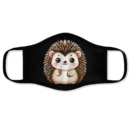 Playful Hedgehog Cartoon Face Masks