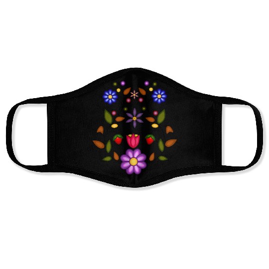 Native Ojibwe Floral with Anishinaabe Flowers Face Masks